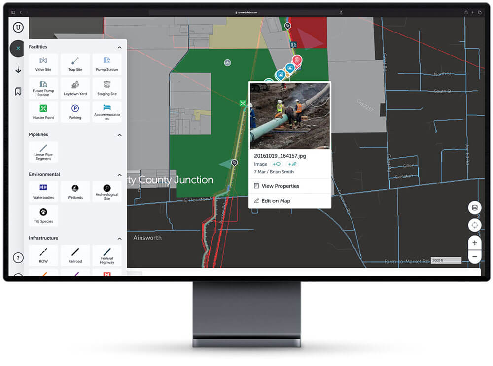 An image geo-located alongside GIS data