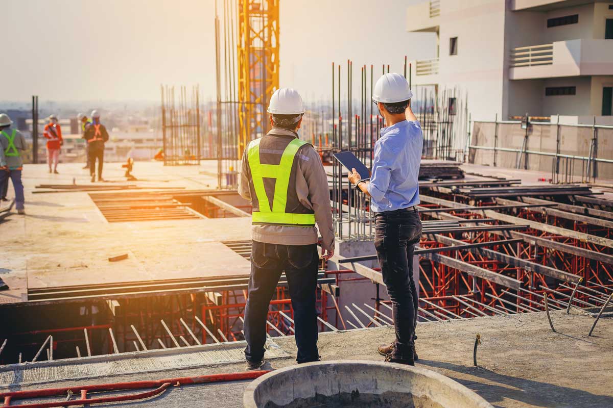 A construction crew using Mobile GIS on a tablet.