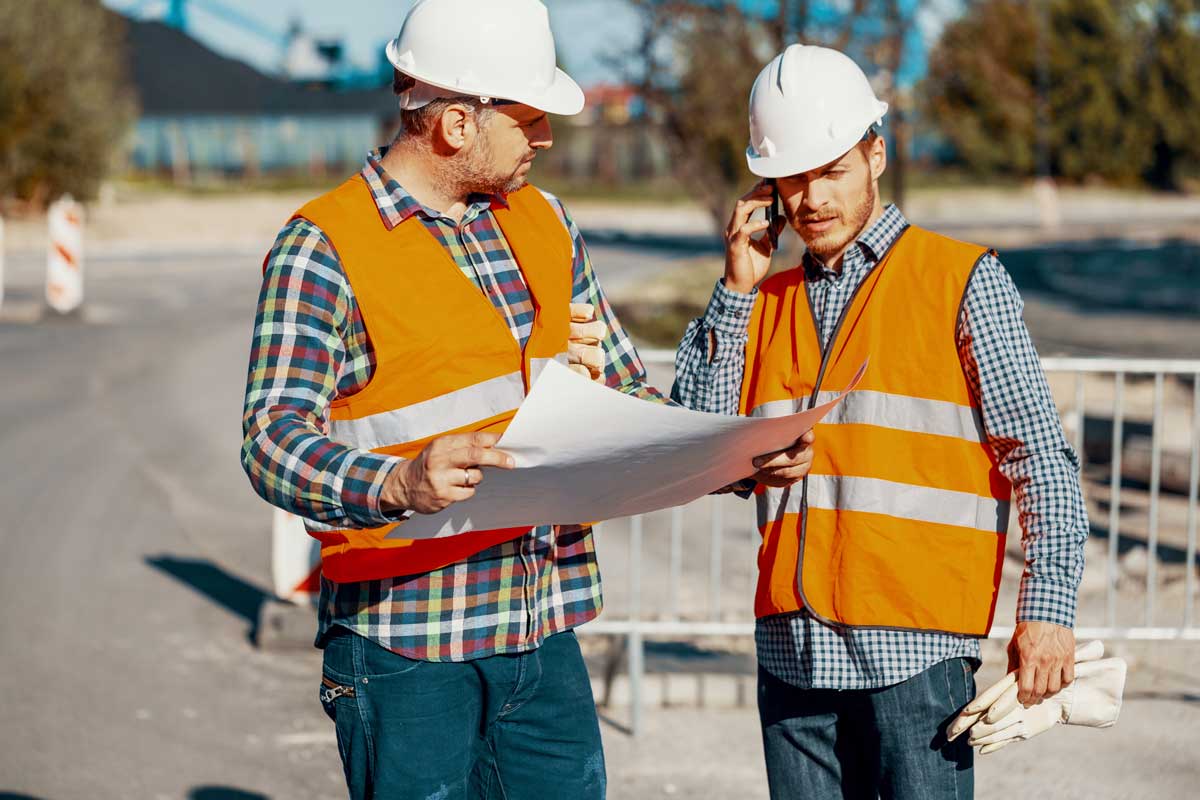 a construction worker identifying necessary rework