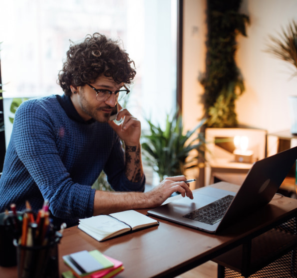 Man on computer