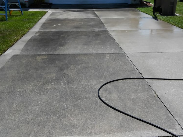 Driveway pressure cleaning