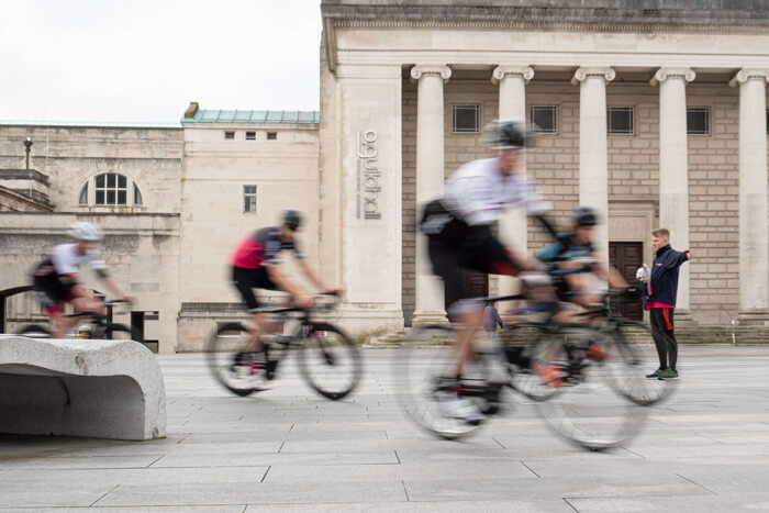 Cyclist racing
