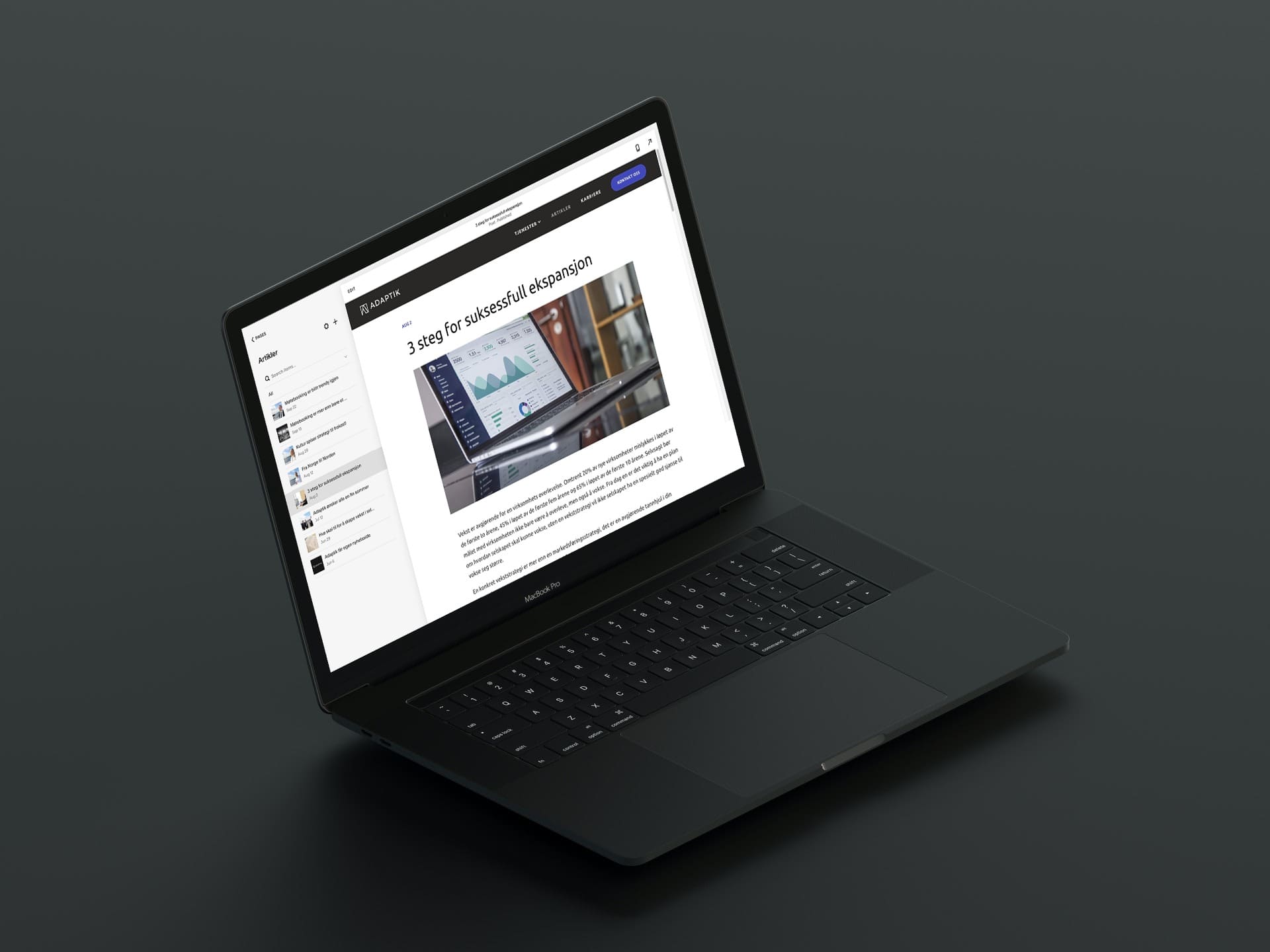 Nettside i Squarespace
