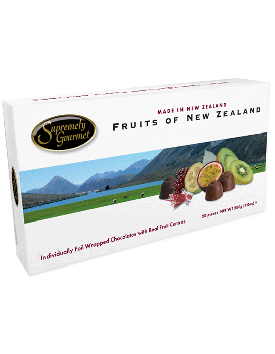 Supremely Gourmet Fruits of New Zealand 20 piece Milk and Dark Chocolates