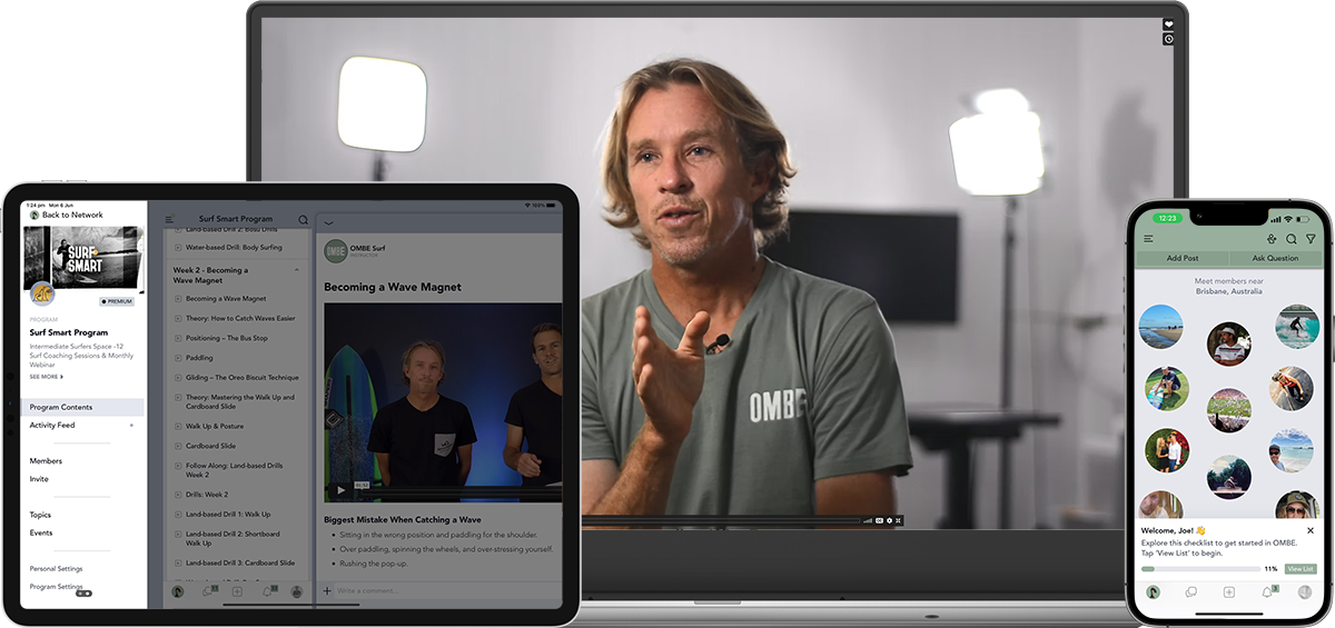 Download the ombe surf training app