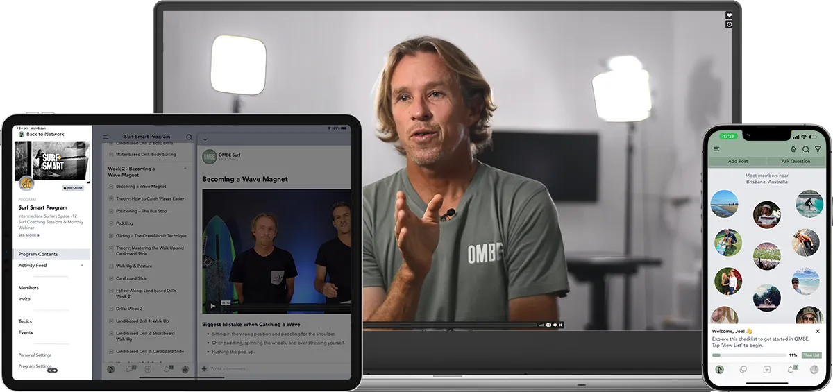 Download the ombe surf training app