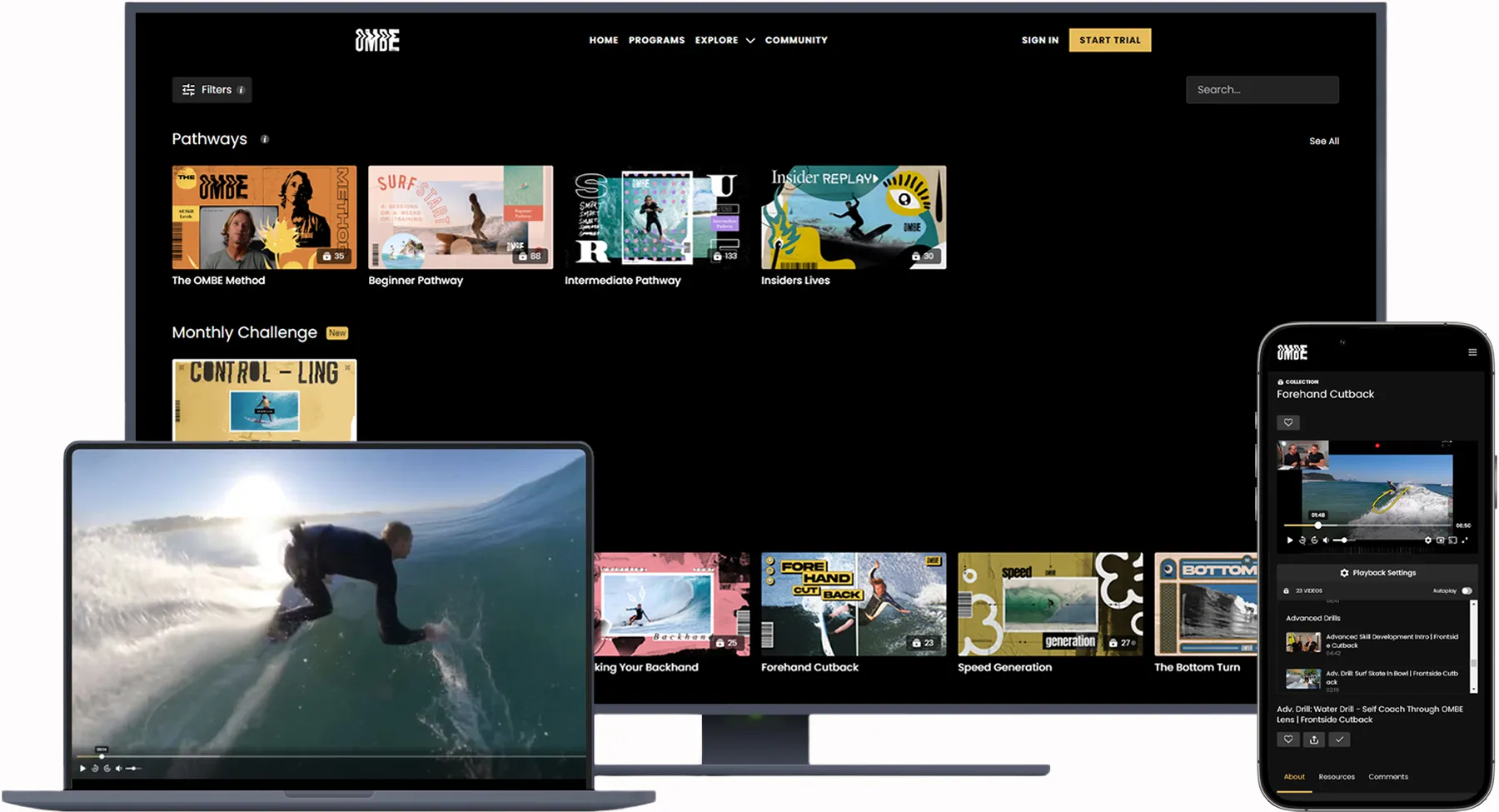 improve your surfing with the app and train anywhere, anytime
