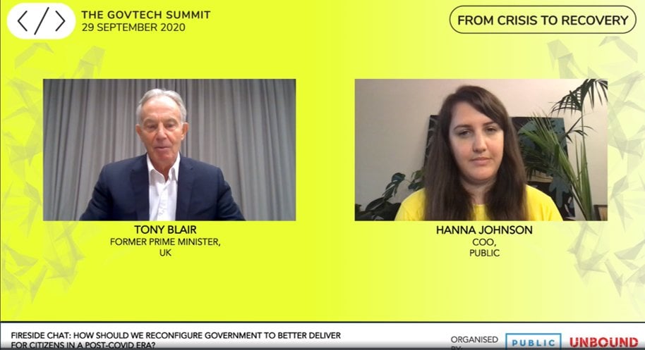 Screenshot of Tony Blair interview