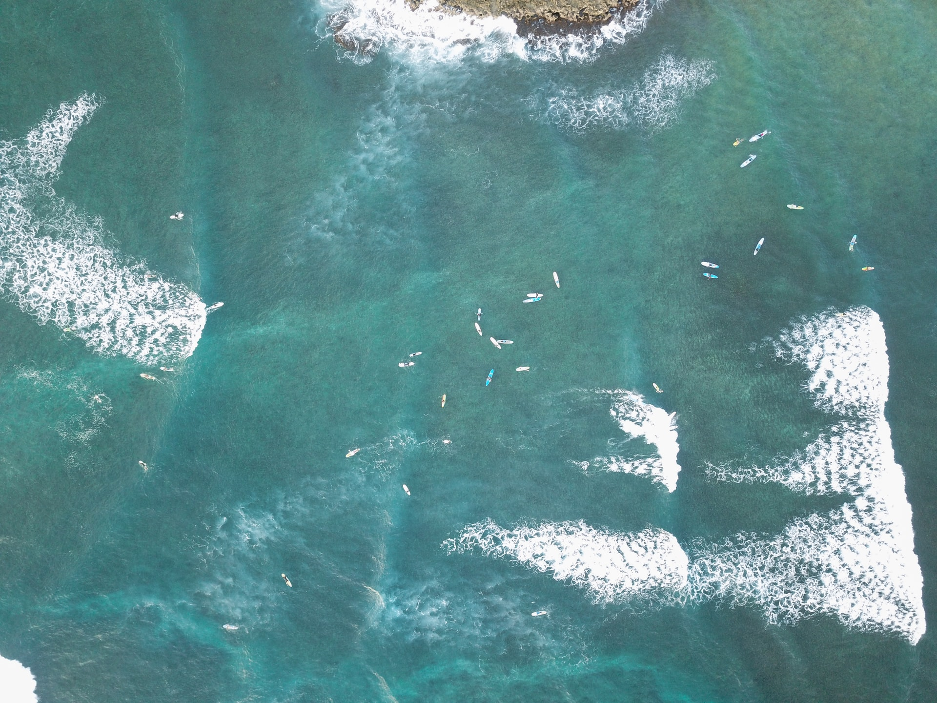A crowded surf beach