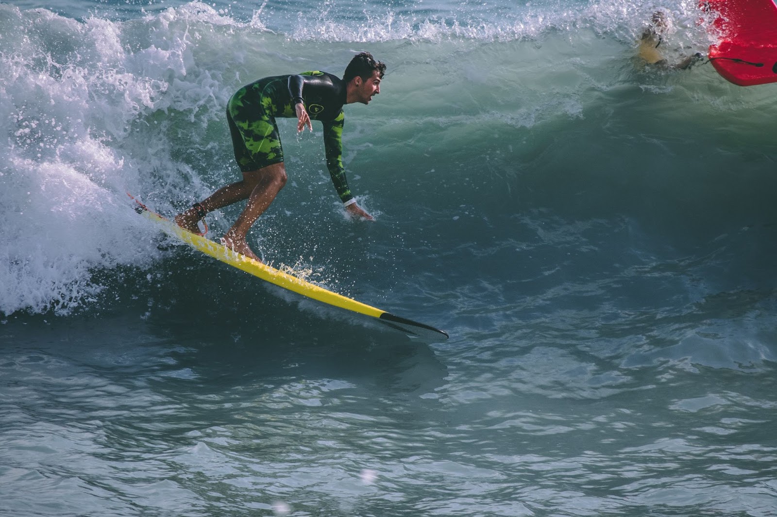 surfing goofy foot