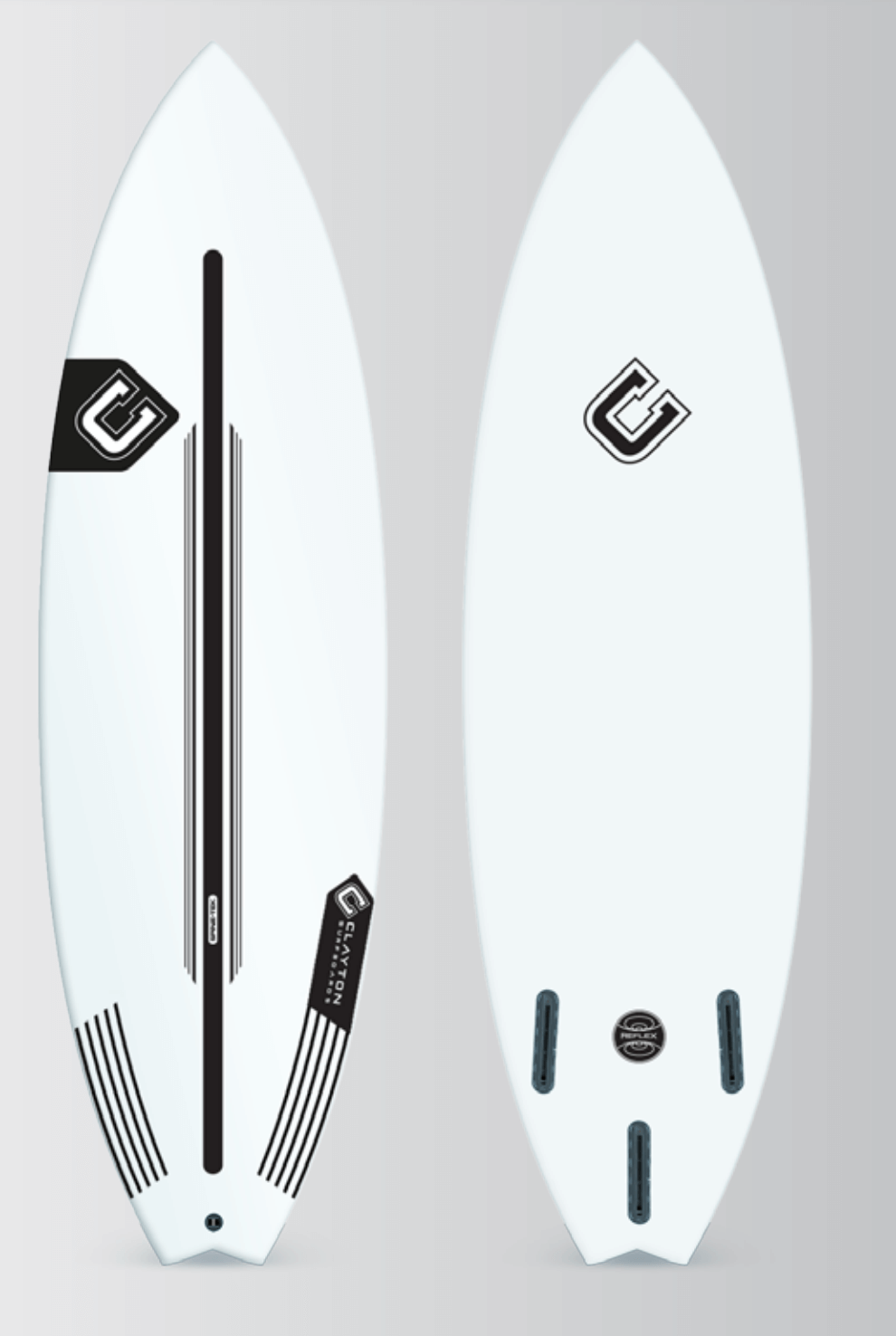 clayton surf reflex swallowtail surfboard