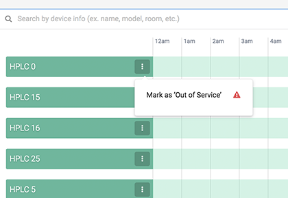 Out of service instruments | TetraScience Scheduling