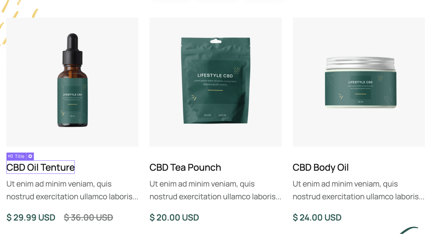 eCommerce Content - CBD X Webflow Template