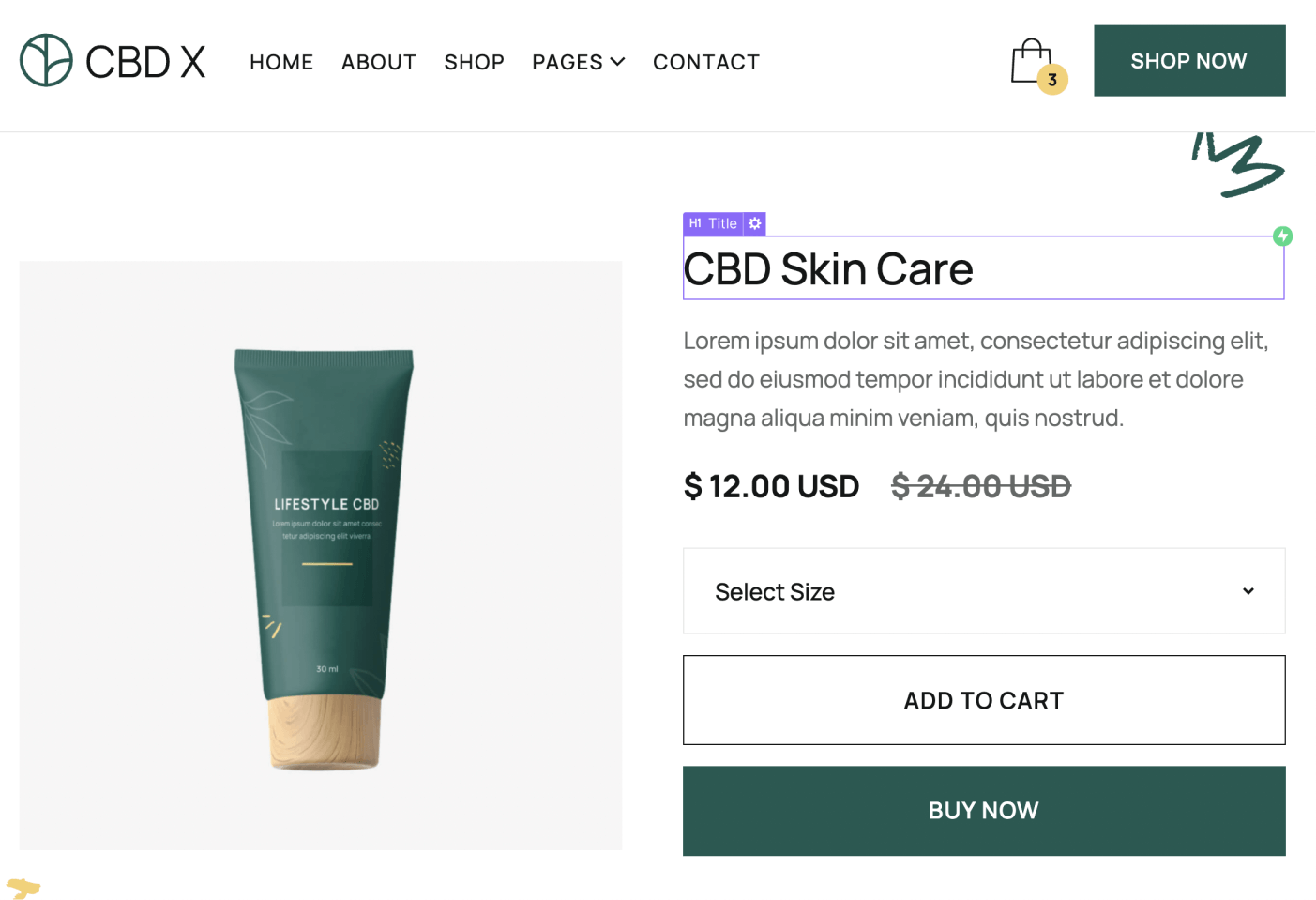 eCommerce Page - CBD X Webflow Template