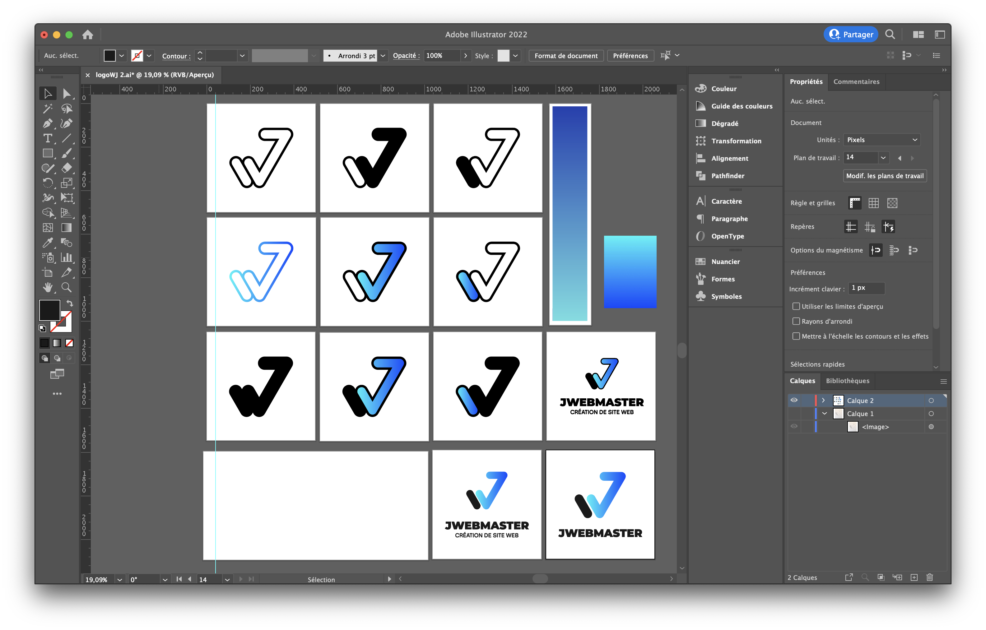Capture d'écran d'ADOBE Illustrator lors de la vectorisation du logo