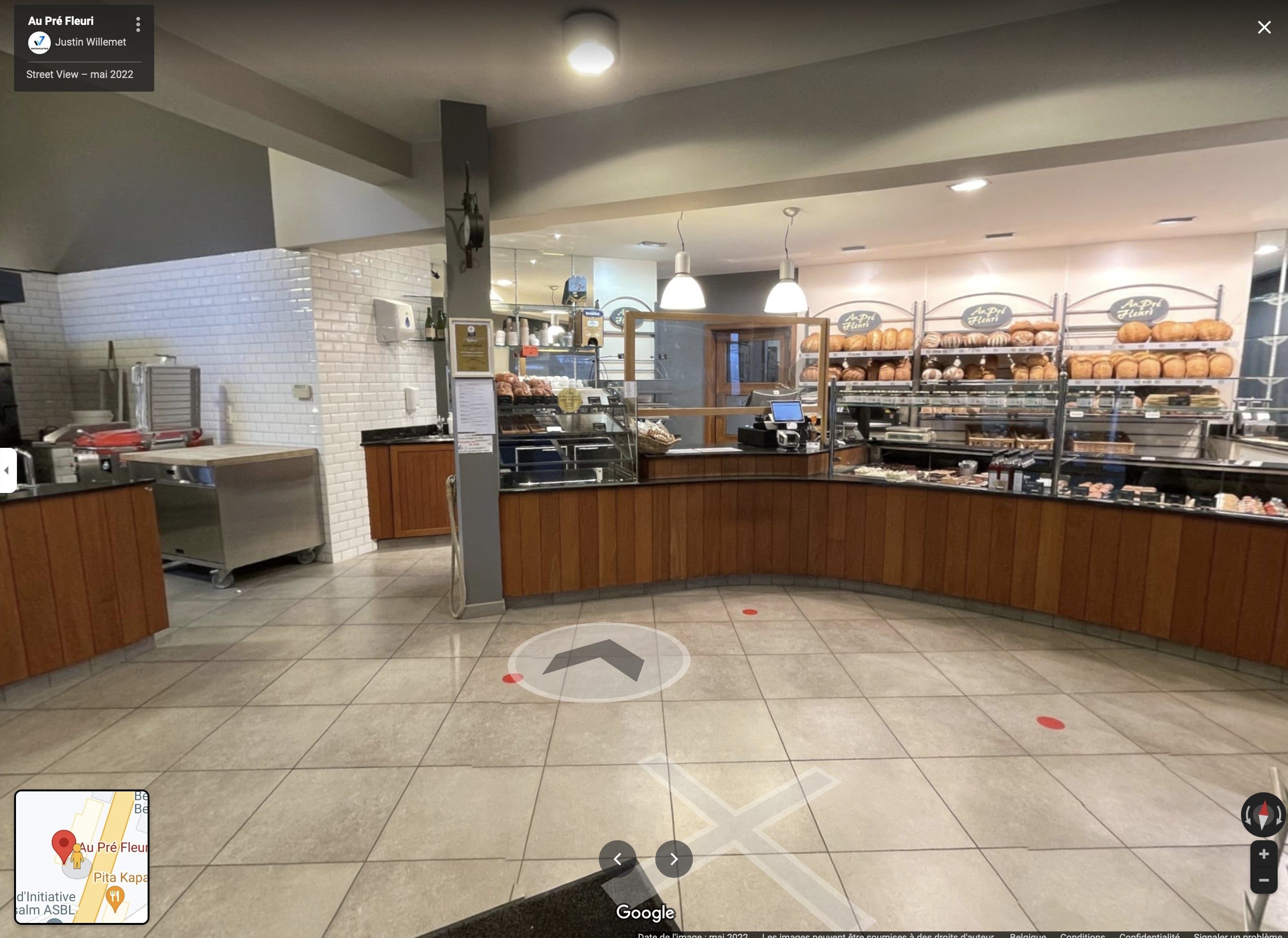 Capture d'écran de l'intégration dans google street view