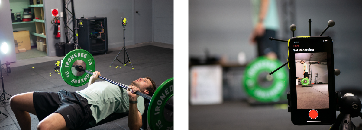 Motion capture testing of the bench press with Metric VBT