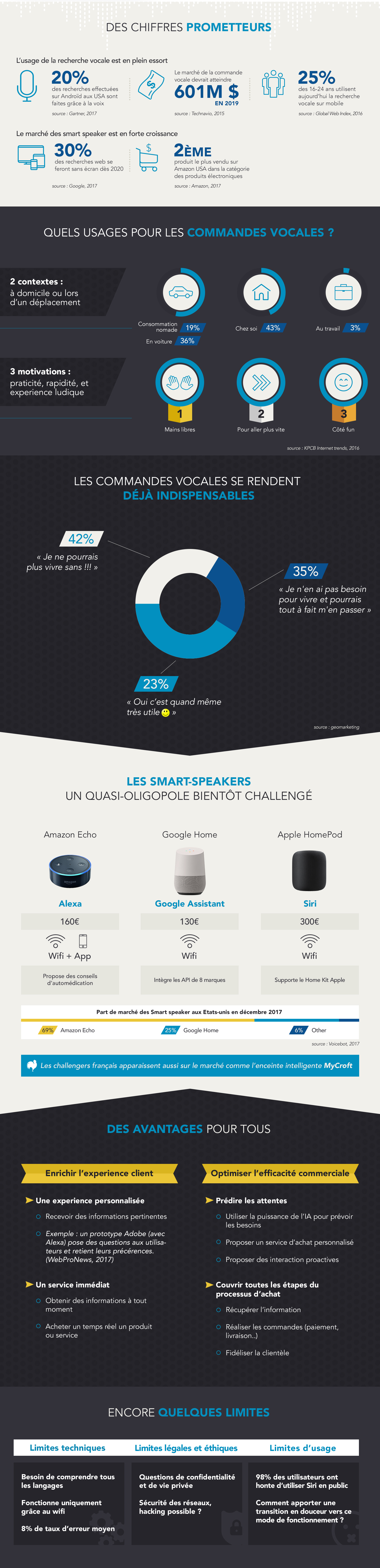 Infographie sur le voice commerce aujourd'hui: les prémices d'un nouveau marché