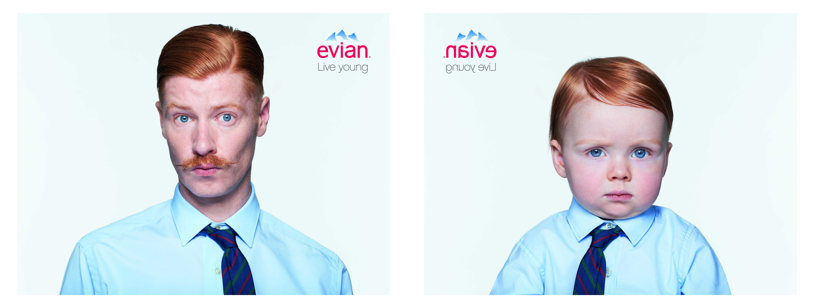 Image d'une publicité Evian, live young