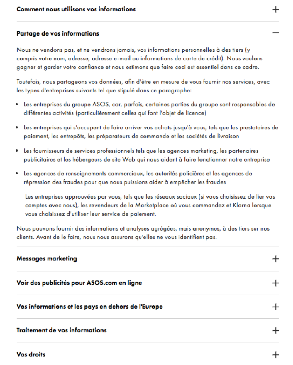 expertise UX améliorer l'expérience RGPD asos.fr