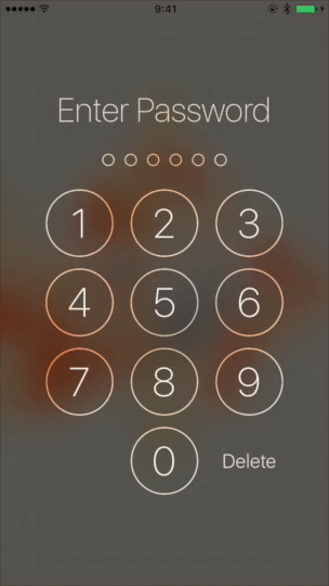 Animation shaking mot de passe erroné sur smartphone