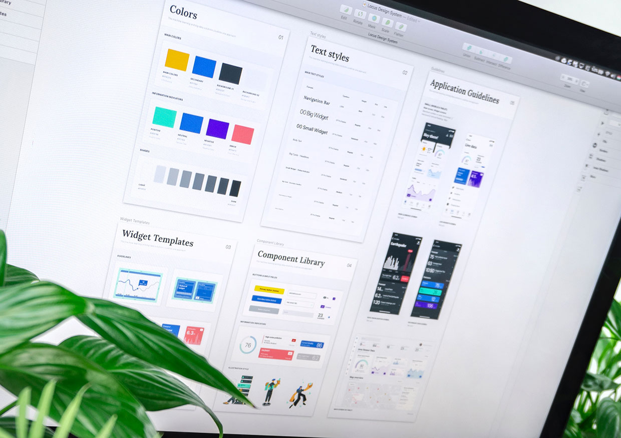 Écran d'ordinateur représentant un design system