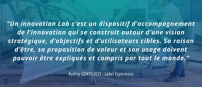 Citation sur la défintition d'un Lab innovation