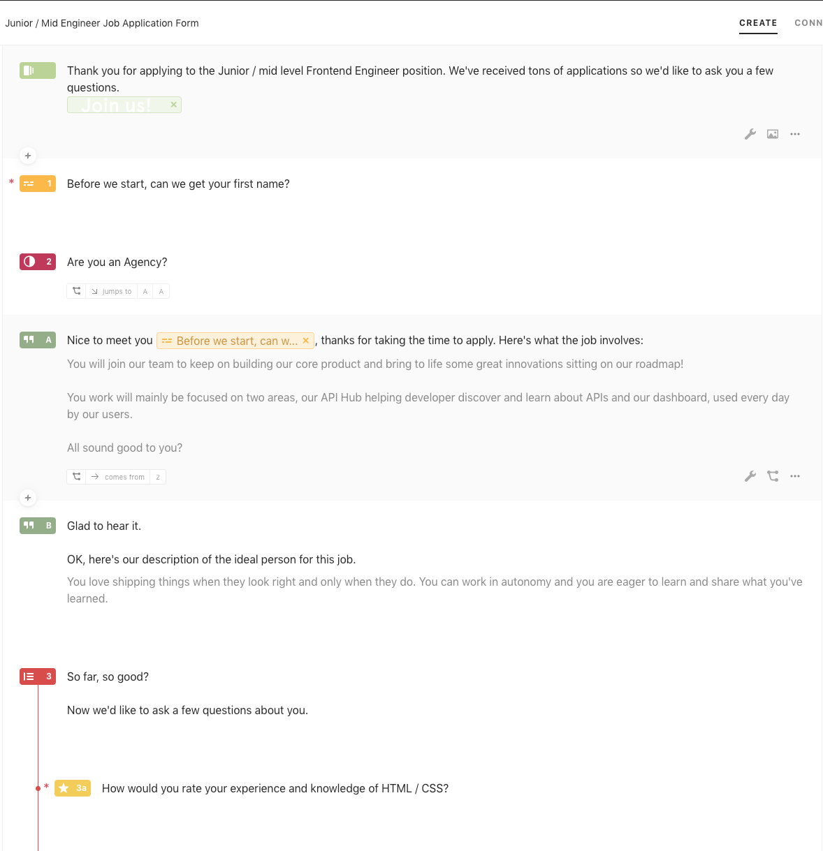 A screenshot of a Typeform survey.