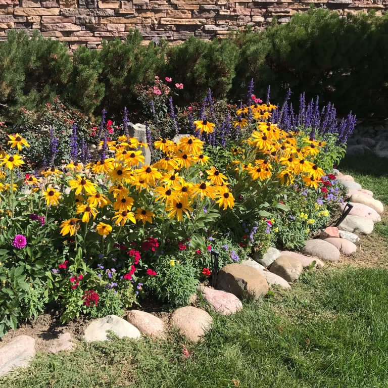 Planting flowers and grass mowing from providence property maintenance landscaping commercial snow removal