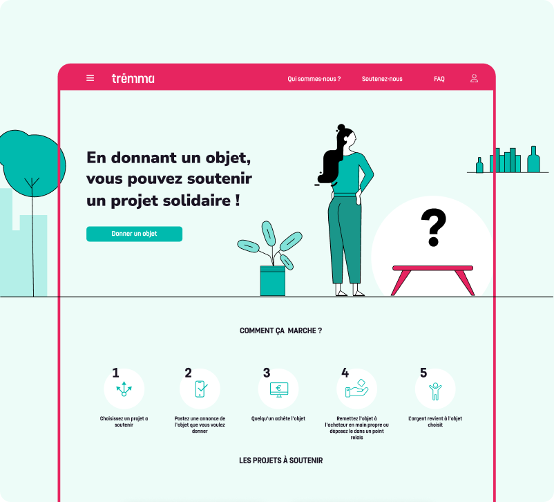 Maquette du site internet Tremma