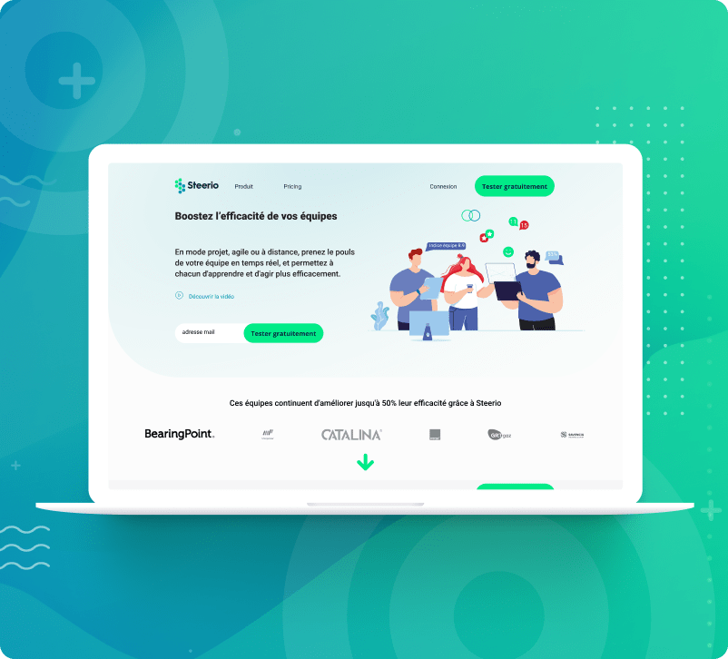 Ordinateur avec la plateforme Steerio