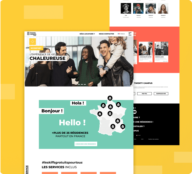Maquette du site internet twenty campus
