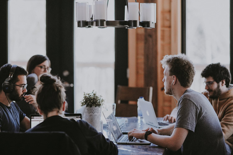 A group coworking