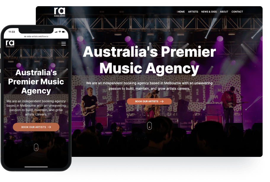 Desktop and mobile screenshot of client website