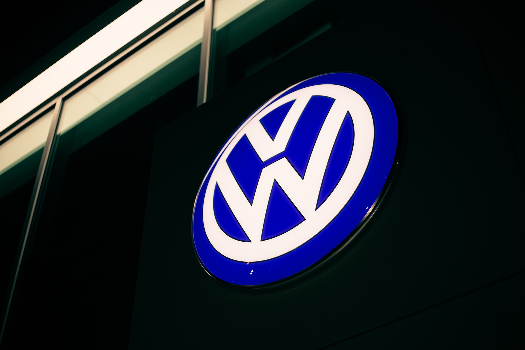 VW Logo on black background