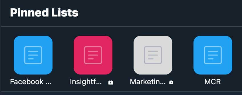 twitter pinned lists feature