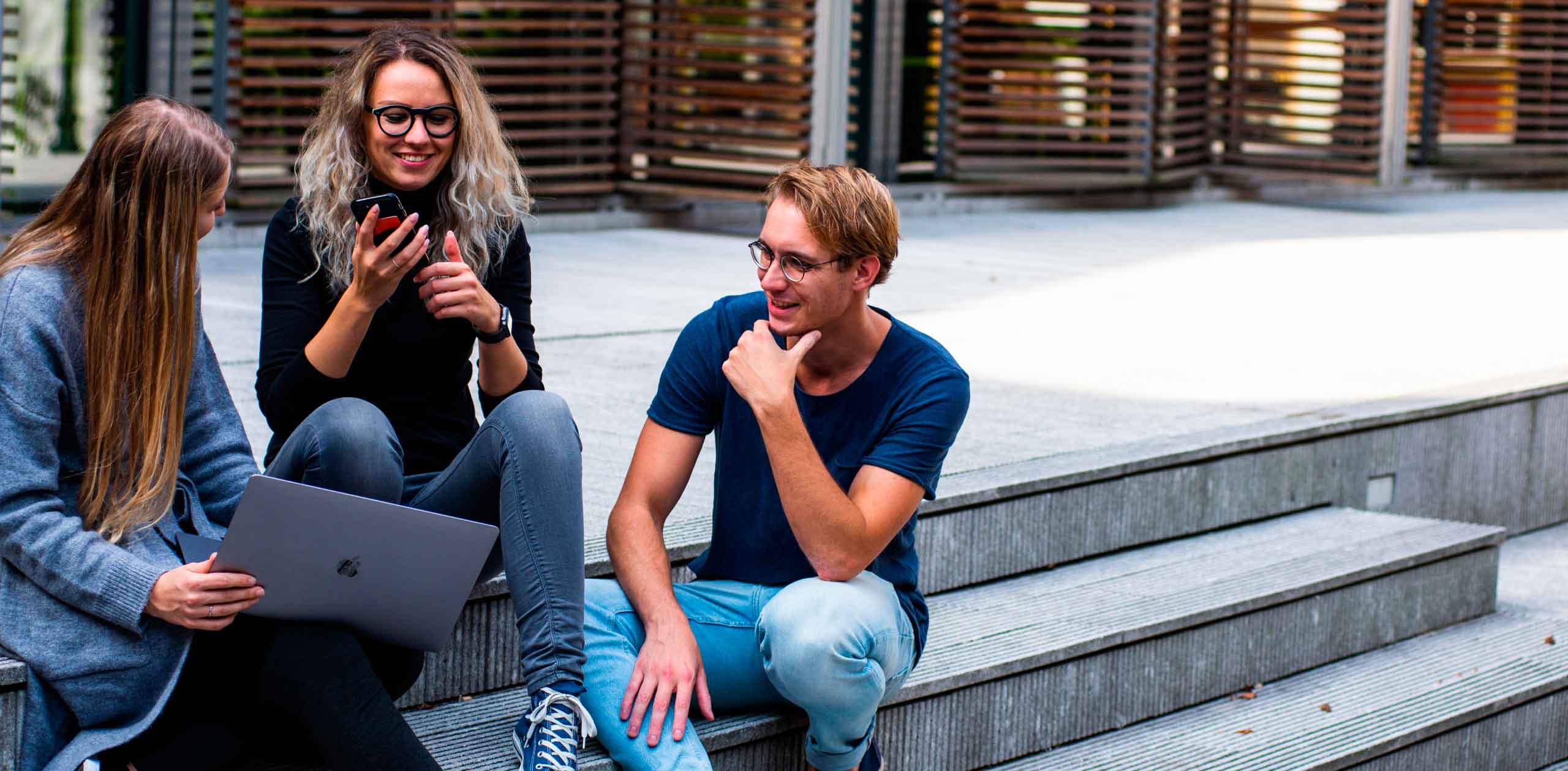 People talking in the street