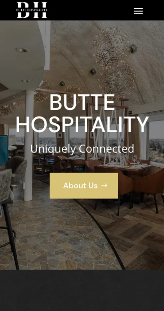Screen capture of buttehospitality.ca