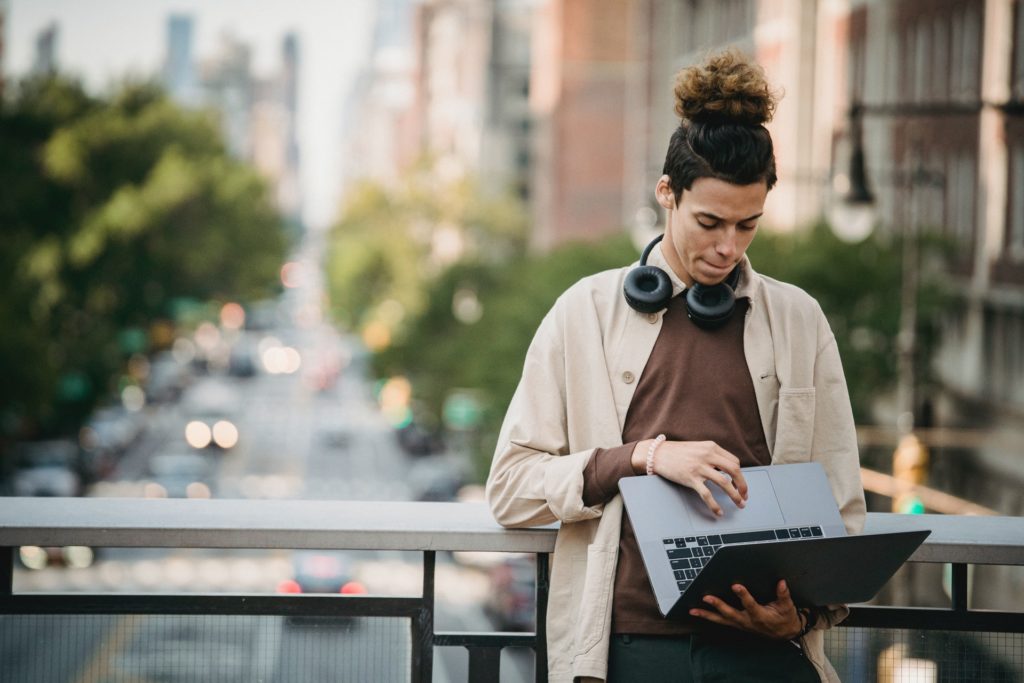 Man looking at laptop