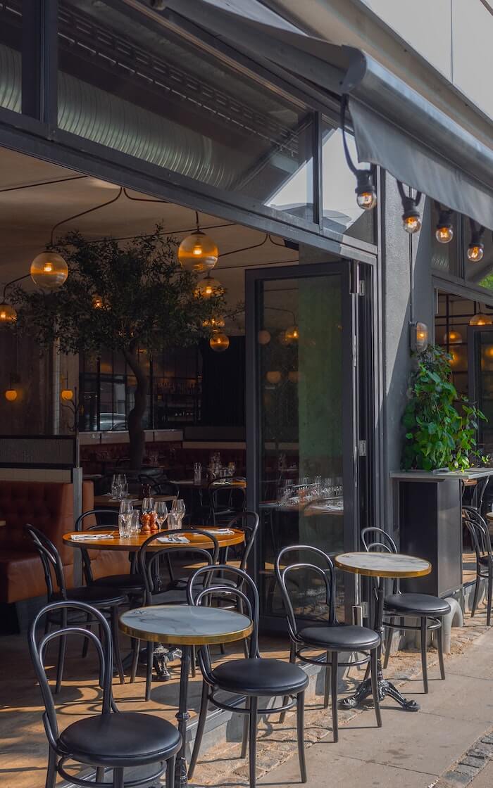 Cafe outside sitting