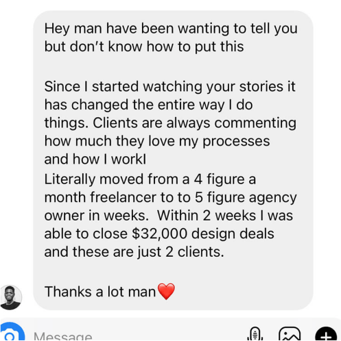 Web Acceleration Design Studio Course testimonial client success