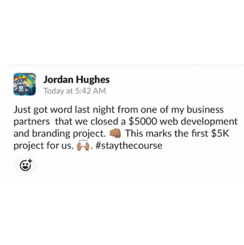 Web Acceleration Design Studio Course testimonial client success