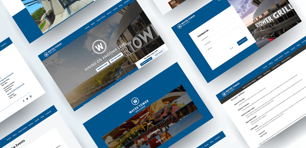 The Water Tower Grill Website Mockup