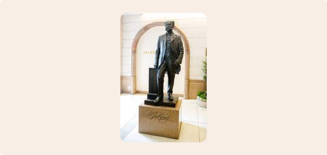 bronze statue of Henry Heinz by Emil Fuchs