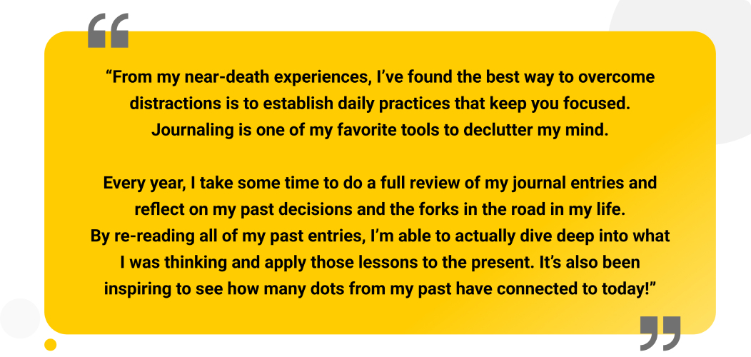 “How did journaling help him heal, mentally, emotionally, and spiritually?”