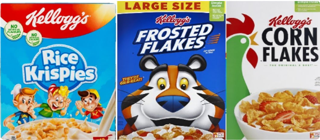 Modern Kellogg’s Cereal Boxes