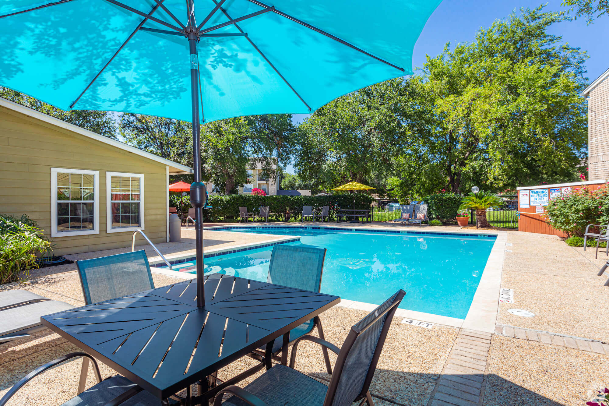 The swimming pool at Avalon Apartment Homes.