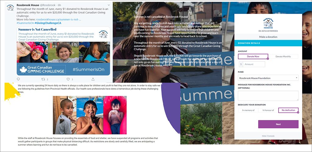 Rossbrook House lets everyone know that #SummerIsOn - campaign images from Twitter and landing page.