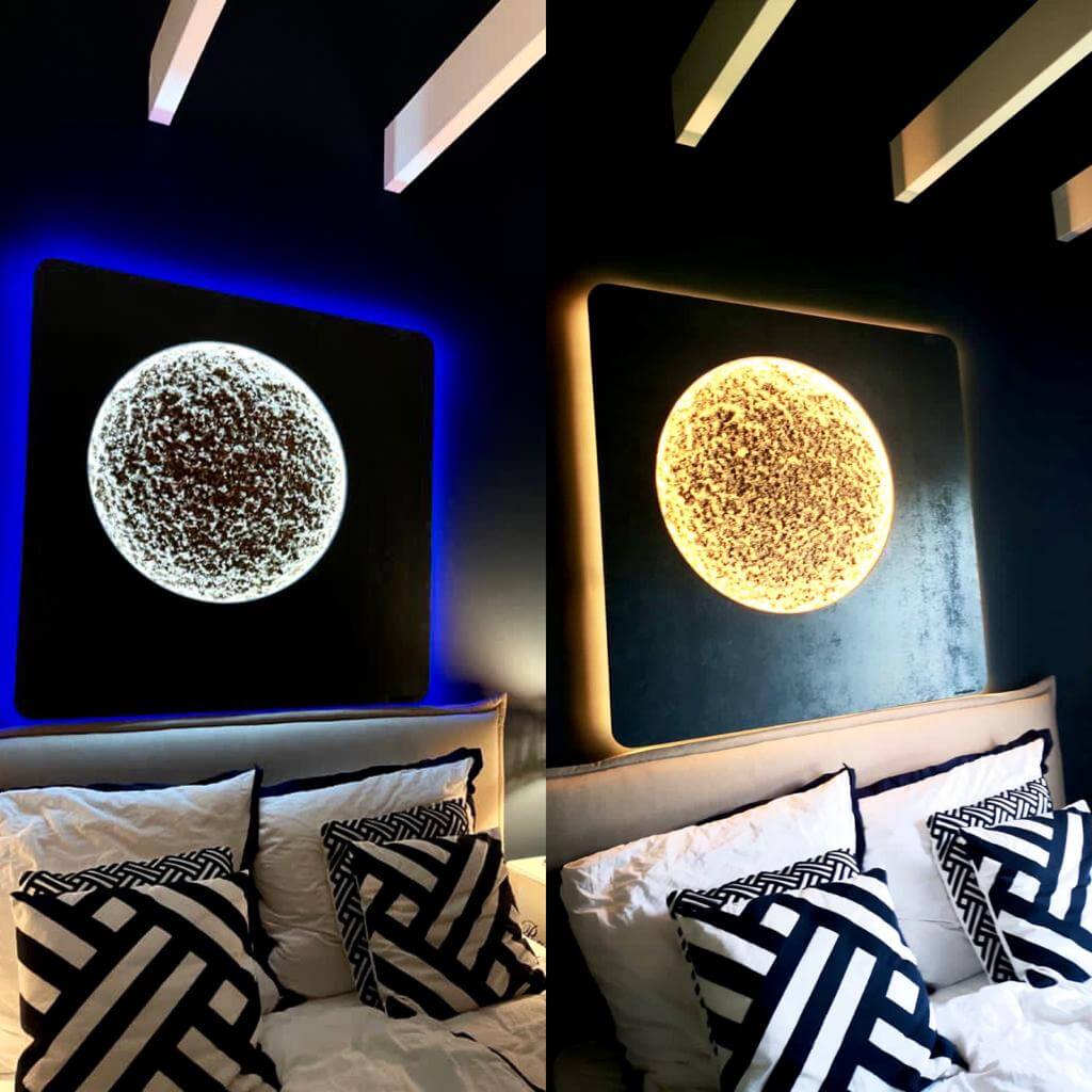 Sonnenmond - Darkblue Gold mit Philips Hue Beleuchtung