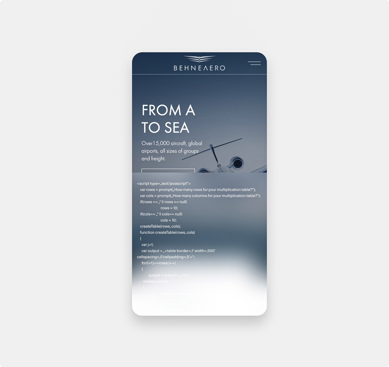 Webflow Webseite BehneAero